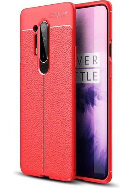 One Plus 8 Pro Kılıf Deri Görünümlü Renk Atmayan Dayanaklı Silikon Kapak (Niss)