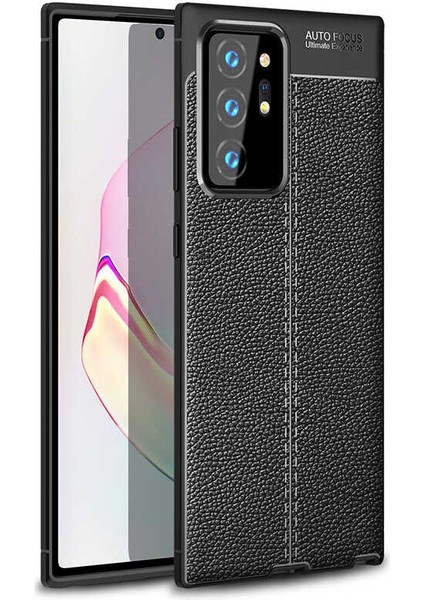 Samsung Galaxy Note 20 Ultra Kılıf Deri Görünümlü Renk Atmayan Dayanaklı Silikon Kapak (Niss)