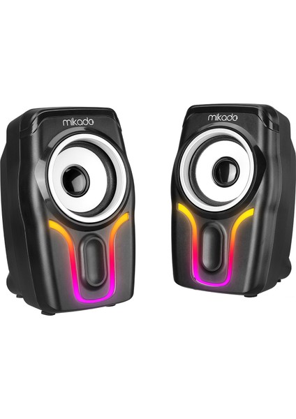 MD-S25 BOLD 2.0 Multimedia 3W*2 Siyah 6 Renk Modu ile USB RGB Işıklı Speaker Hoparlör