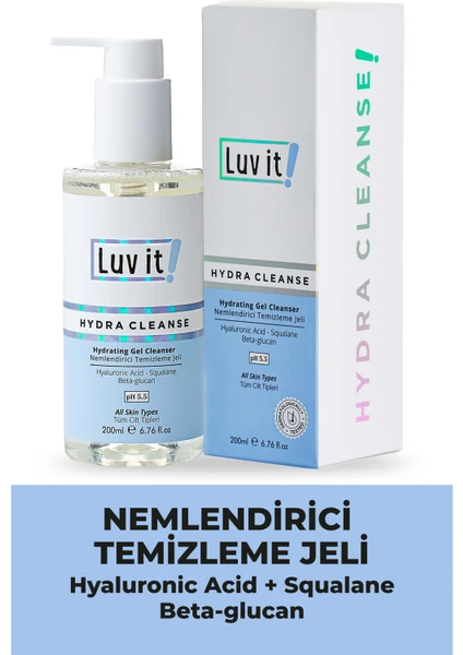 Luv it! Nemlendirme Etkili Yüz Temizleme Jeli (Kuru-Normal Ciltler) 200 ml