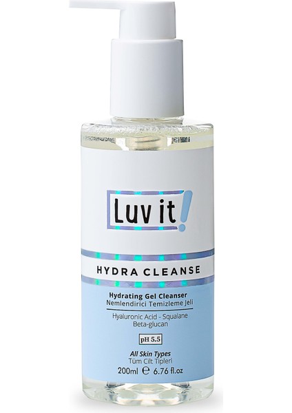 Luv it! Nemlendirme Etkili Yüz Temizleme Jeli (Kuru-Normal Ciltler) 200 ml