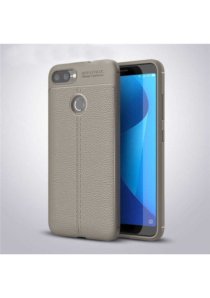 Asus Zenfone Max Plus (M1) ZB570TL Kılıf Deri Görünümlü Renk Atmayan Dayanaklı Silikon Kapak (Niss)