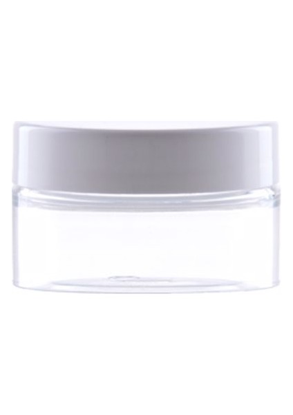 100 Adet - 50ML Boş Pet Kavanoz, Şeffaf Plastik Kutu Beyaz Kapaklı