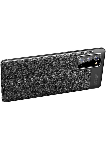 Samsung Galaxy Note 20 Kılıf Deri Görünümlü Renk Atmayan Dayanaklı Silikon Kapak (Niss) modelleri