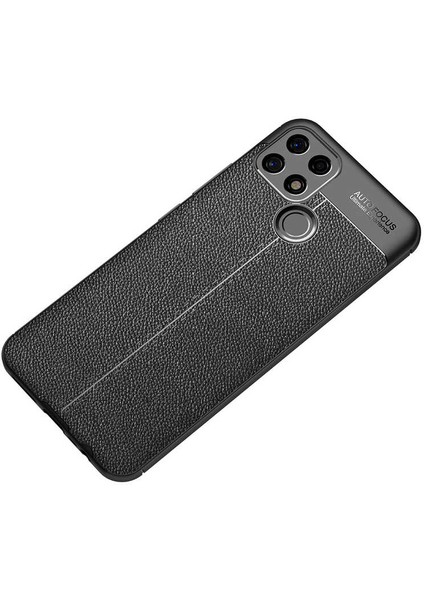 Oppo A15S Kılıf Deri Görünümlü Renk Atmayan Dayanaklı Silikon Kapak (Niss)