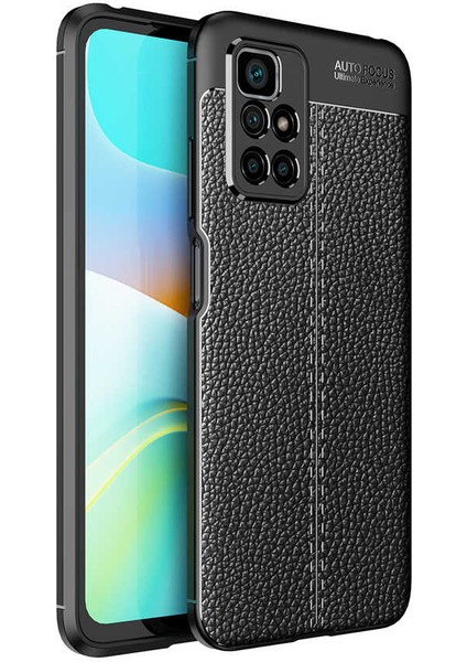 Xiaomi Redmi 10 Kılıf Deri Görünümlü Renk Atmayan Dayanaklı Silikon Kapak (Niss)
