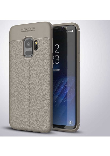 Samsung Galaxy S9 Kılıf Deri Görünümlü Renk Atmayan Dayanaklı Silikon Kapak (Niss)