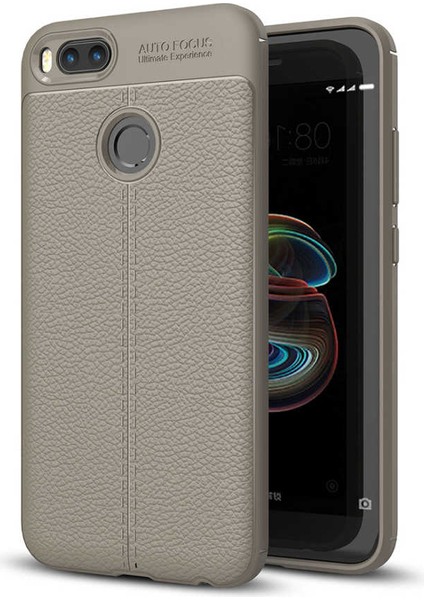 Xiaomi Mi 5x Kılıf Deri Görünümlü Renk Atmayan Dayanaklı Silikon Kapak (Niss)