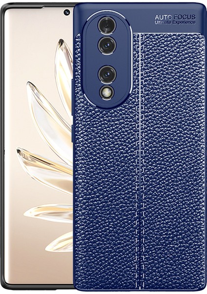 Huawei Honor 70 Kılıf Deri Görünümlü Renk Atmayan Dayanaklı Silikon Kapak (Niss)