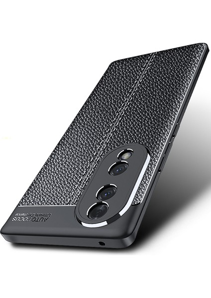 Huawei Honor 70 Kılıf Deri Görünümlü Renk Atmayan Dayanaklı Silikon Kapak (Niss)