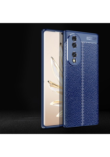 Huawei Honor 70 Kılıf Deri Görünümlü Renk Atmayan Dayanaklı Silikon Kapak (Niss)