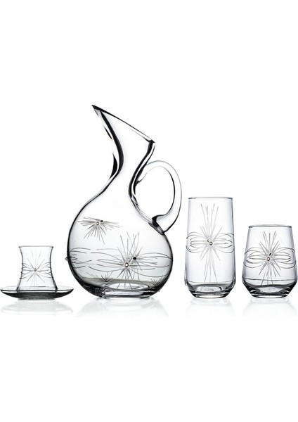 Kazaan 25 Parça Bardak Çeyiz Seti Ördek Karaflı Mira Desenli fiyatları