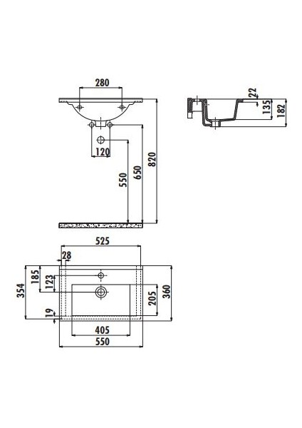 SU055 Su Etajerli Dolap Uyumlu Lavabo 55 cm fiyatları