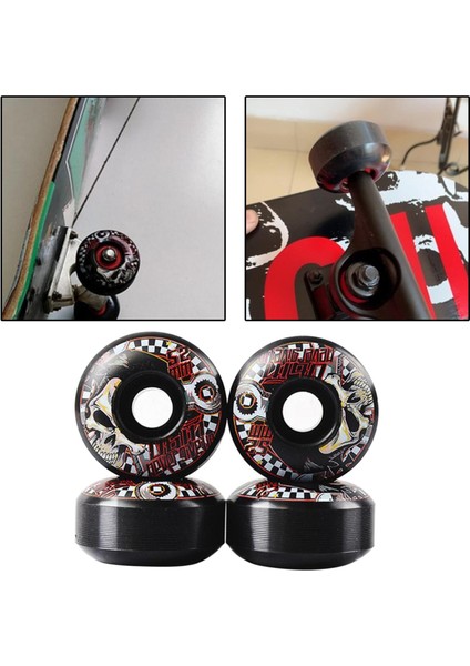 4x Pu Kaykay Tekerlekleri Set 52X30MM Longboard Roller Bakım Tekerlek Parçaları (Yurt Dışından)