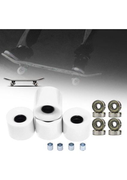 4 Adet Profesyonel Sınıf Longboard Kaykay Tekerlekleri 78A 8 Adet Rulmanlar Beyaz Altın Kapak (Yurt Dışından)