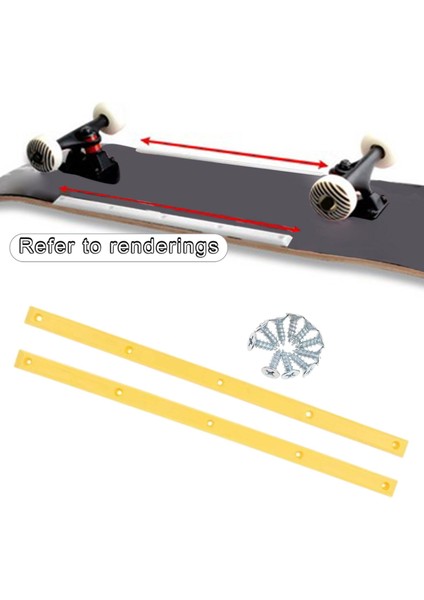 2x Longboard Kaykay Rayları Kenarı Koruyun Açık Hava Sporları Parça Aksesuarları Sarı (Yurt Dışından) modelleri