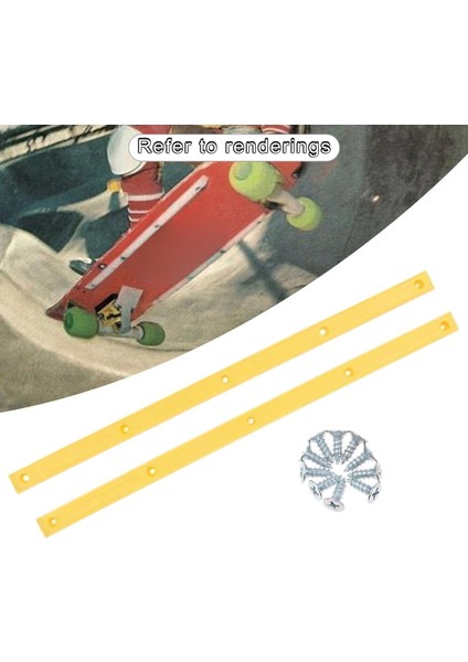 2x Longboard Kaykay Rayları Kenarı Koruyun Açık Hava Sporları Parça Aksesuarları Sarı (Yurt Dışından) indirimleri