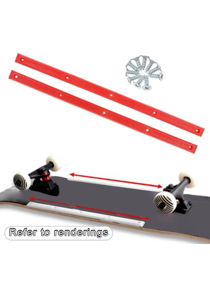 2x Longboard Kaykay Rayları Kenarı Koruyun Açık Hava Sporları Parça Aksesuarları Kırmızı (Yurt Dışından)