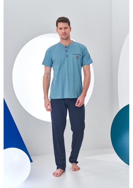 24312 Erkek 3'lü Fleto Cep Patlı Pijama Şort Takım