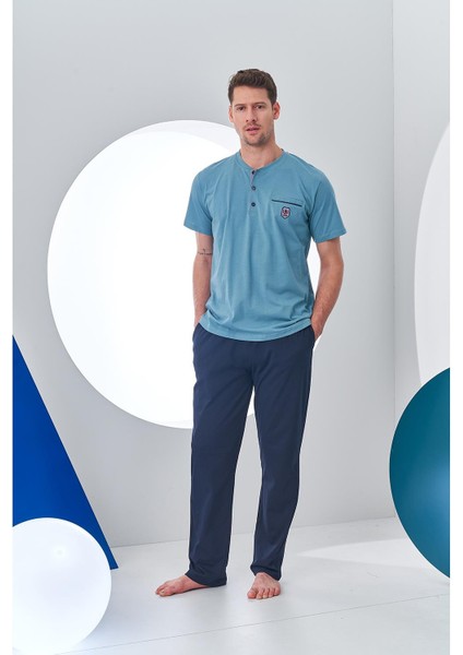 24312 Erkek 3'lü Fleto Cep Patlı Pijama Şort Takım