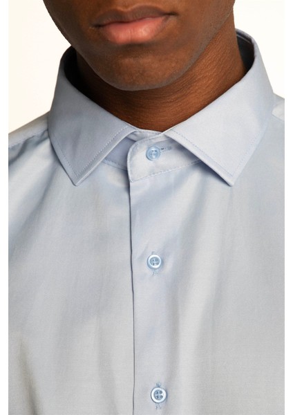 Slim Fit Dar Kesim Düz Erkek Gömlek modelleri