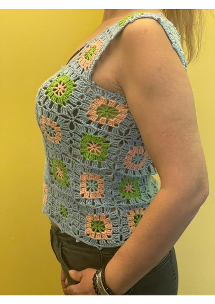 El Örgüsü Renkli Motifli Askılı Kadın Bluz Bady Süveter Yeni Sezon Üst Giyim fiyatları