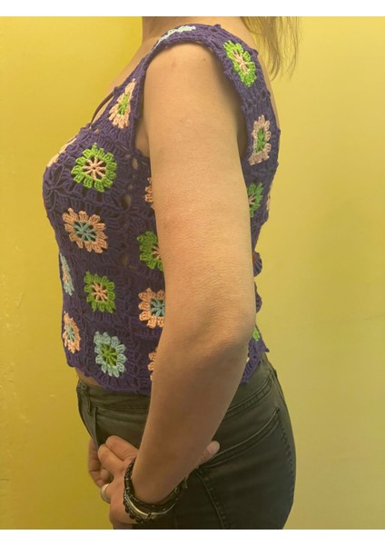 El Örgüsü Renkli Motifli Askılı Kadın Bluz Bady Süveter Yeni Sezon Üst Giyim fiyatları