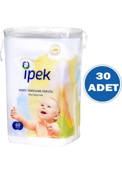 Maxi 60 Lı Bebek Temizleme Pamuğu 30 Paket