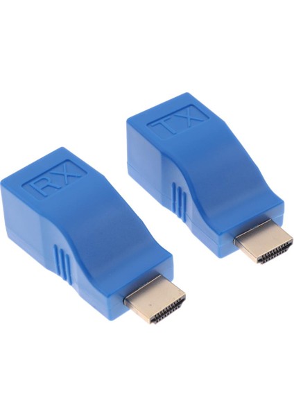 Mavi HDMI 30M Genişletici Cat5 Ağ Lan Ethernet Adaptörü Tekrarlayıcı (Yurt Dışından)