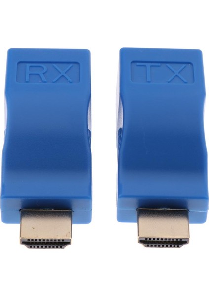 Mavi HDMI 30M Genişletici Cat5 Ağ Lan Ethernet Adaptörü Tekrarlayıcı (Yurt Dışından)