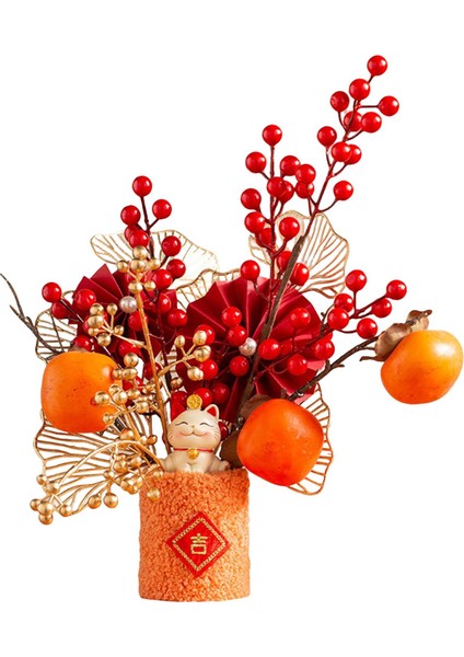 Çin Yeni Yılı Süsler Düğün Iç Mekan Ekicileri Yapay Bonsai Çiçekleri Stil A 26X15X29CM (Yurt Dışından)