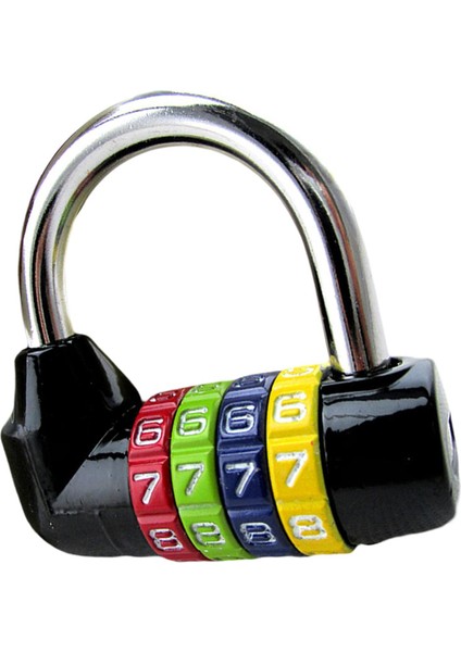 4 Haneli Kombinasyon Asma Kilit Dijital Kod Kilit Kapı Asma Kilit Spor Salonu Siyah (Yurt Dışından)