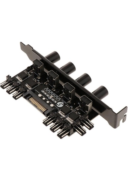 8 Yollu Bilgisayar Pcı Fan Denetleyicisi Ayarlanabilir Hız Hub Splitter, 3pın 4pın (Yurt Dışından)
