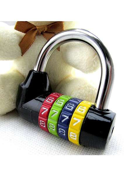 4 Haneli Kombinasyon Asma Kilit Dijital Kod Kilit Kapı Asma Kilit Spor Salonu Siyah (Yurt Dışından) indirimleri