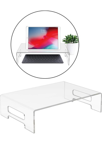 Pc Bilgisayar Monitörü Standı Temizle Laptop Desteği Yükseltici Klavye Kapak Ev (Yurt Dışından)
