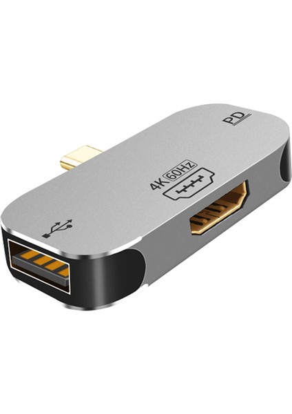 3 In1 Yerleştirme Istasyonu Tip-C USB Pd Şarj Portu Adaptörü Dizüstü USB Dock HDMI Pd Tipi C F (Yurt Dışından)