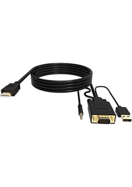 HDMI To VGA Kablo Dönüştürücü Adaptörü Pc Masaüstü Monitör Video Için 1080P 6ft Ses + Güç 10FT (Yurt Dışından)