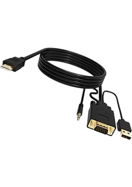 HDMI To VGA Kablo Dönüştürücü Adaptörü Pc Masaüstü Monitör Video Için 1080P 6ft Ses + Güç 10FT (Yurt Dışından)