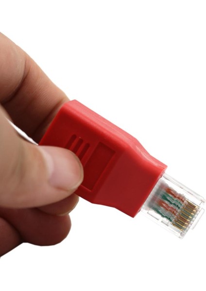 Erkek Kadın Ethernet Ağ Adaptörü Crossover Bağlayıcı Kırmızı Kırmızı (Yurt Dışından)