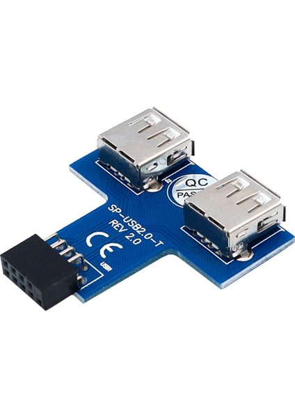 USB 9 Pimli Başlık (2x5) Ila 2 USB Bir Dişi Bağlantı Noktası I Yazım Anakart Adaptörü (Yurt Dışından)