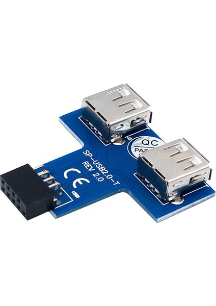 USB 9 Pimli Başlık (2x5) Ila 2 USB Bir Dişi Bağlantı Noktası I Yazım Anakart Adaptörü (Yurt Dışından)