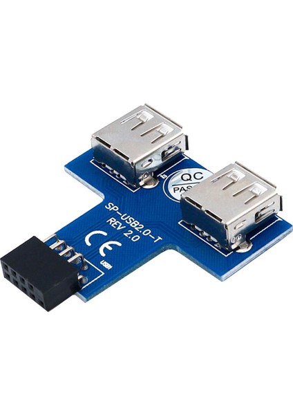 USB 9 Pimli Başlık (2x5) Ila 2 USB Bir Dişi Bağlantı Noktası I Yazım Anakart Adaptörü (Yurt Dışından)