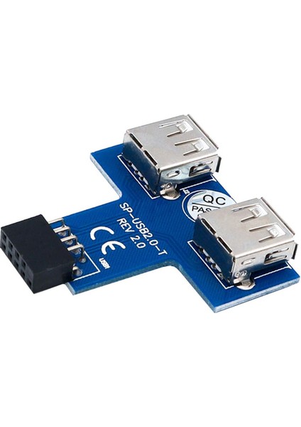 USB 9 Pimli Başlık (2x5) Ila 2 USB Bir Dişi Bağlantı Noktası I Yazım Anakart Adaptörü (Yurt Dışından)