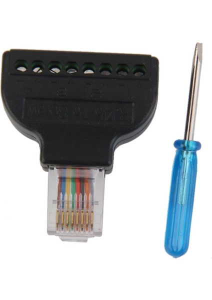 RJ45 Erkek Erkek Erkek Av 8 Pin Vida Terminali Bloğu Adaptörü Dönüştürücü (Yurt Dışından) modelleri