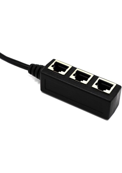 RJ45 Ethernet Lan Network Splitter 3 Yollu Adaptör 3 Bağlantı Noktaları Dönüştürücü 1 Ila 3 Siyah (Yurt Dışından)