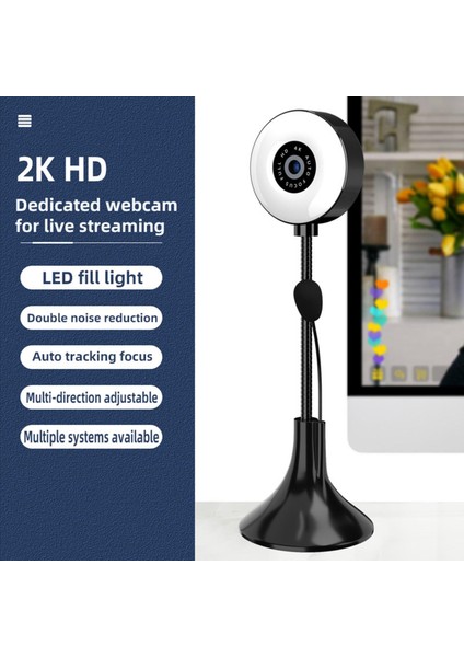 Webcam 4K Çok Yönlü Dönebilen Geniş Geniş Alan Web Yasası Youtube 2k Için Görünüm Alanı (Yurt Dışından) indirimleri