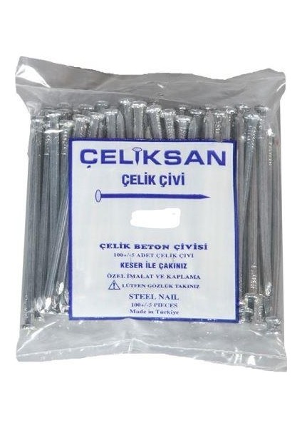 Çeliksan Çelik Çivi Yivli Beyaz 4X50 (100 Adet)