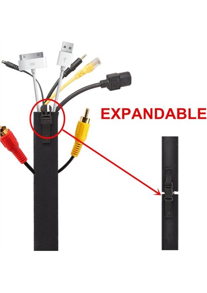 4 Pack Kablo Yönetimi Organizatör Neopren Kordon Tel Kapak Sleeve Toka 20 '' (Yurt Dışından) fırsatları