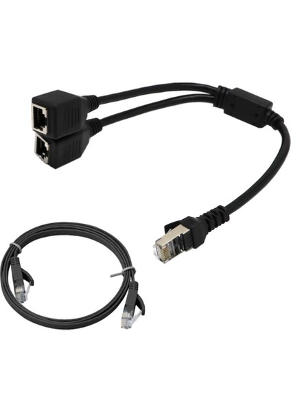 Cat6 7 Ethernet Kablosu Lan Bağlantı Noktası 1 - 2 Soket Ayırıcı Bağlantı Adaptörü (Yurt Dışından)