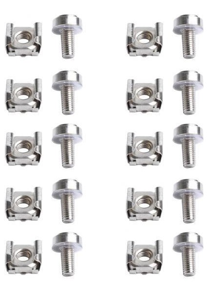4X10 Paket Lot - M6*20 Raf Montaj Kafes Fındık ve Vidalar W/ Yıkacılar - Kare Klipler 4 Pcs (Yurt Dışından)